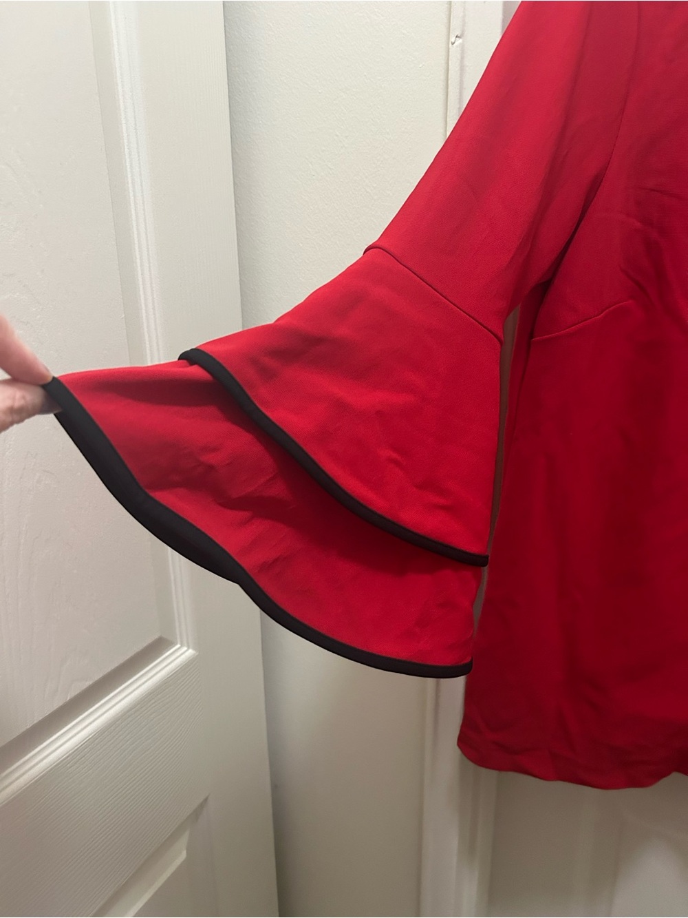 Boston Proper Red Ruffle-Sleeve Blouse - Picture 4 of 5